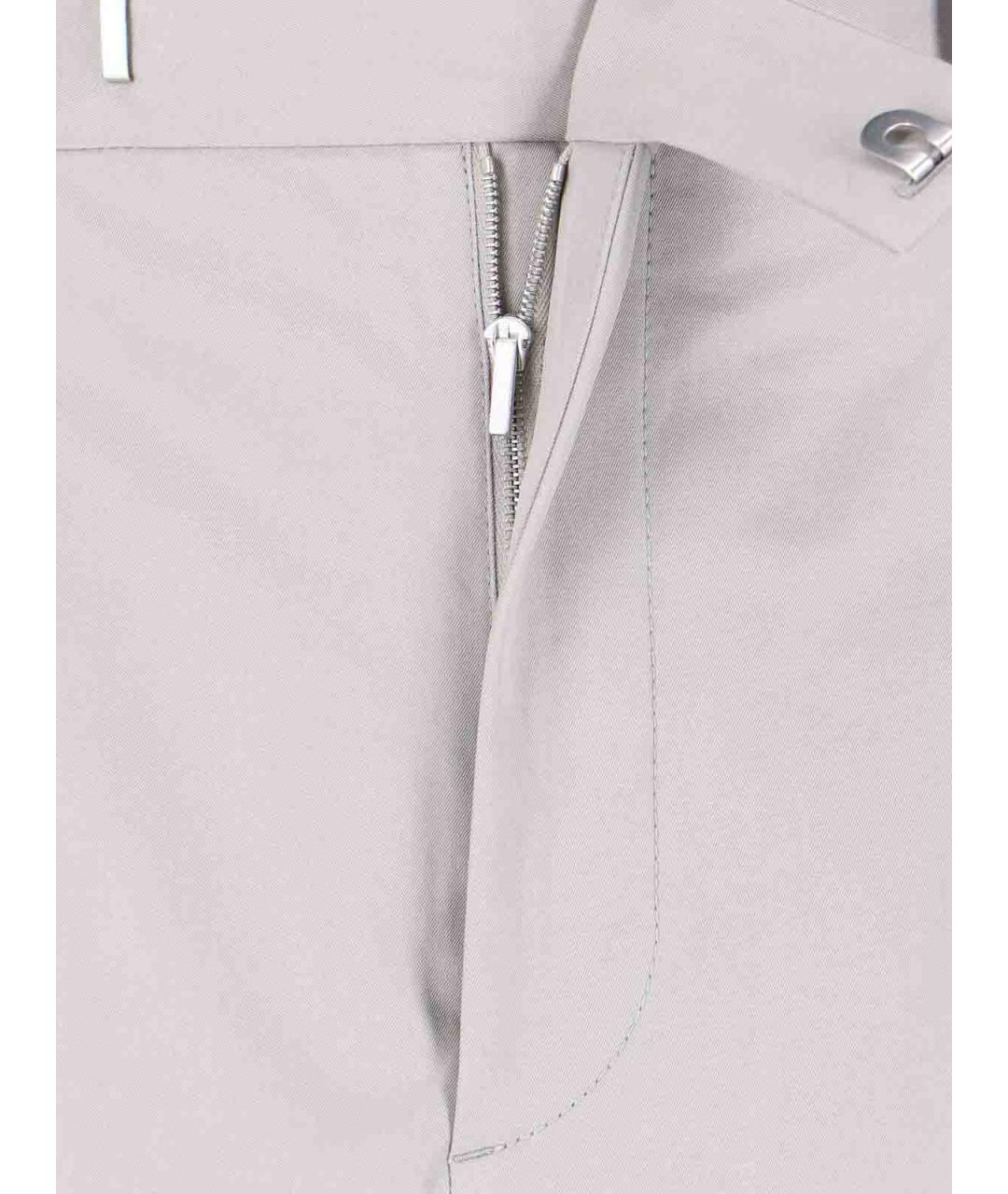JIL SANDER Серые хлопковые повседневные брюки, фото 4