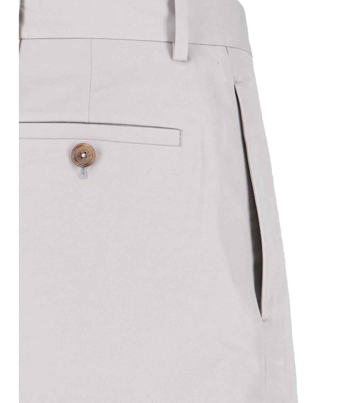 JIL SANDER Серые хлопковые повседневные брюки, фото 5