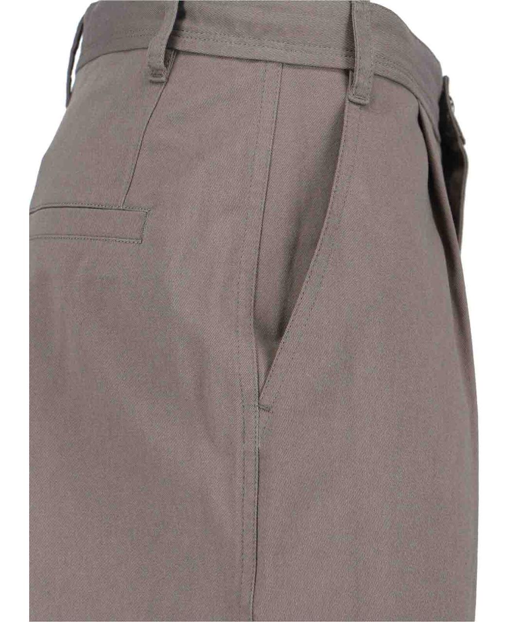 LOW CLASSIC Бежевые хлопковые прямые брюки, фото 4