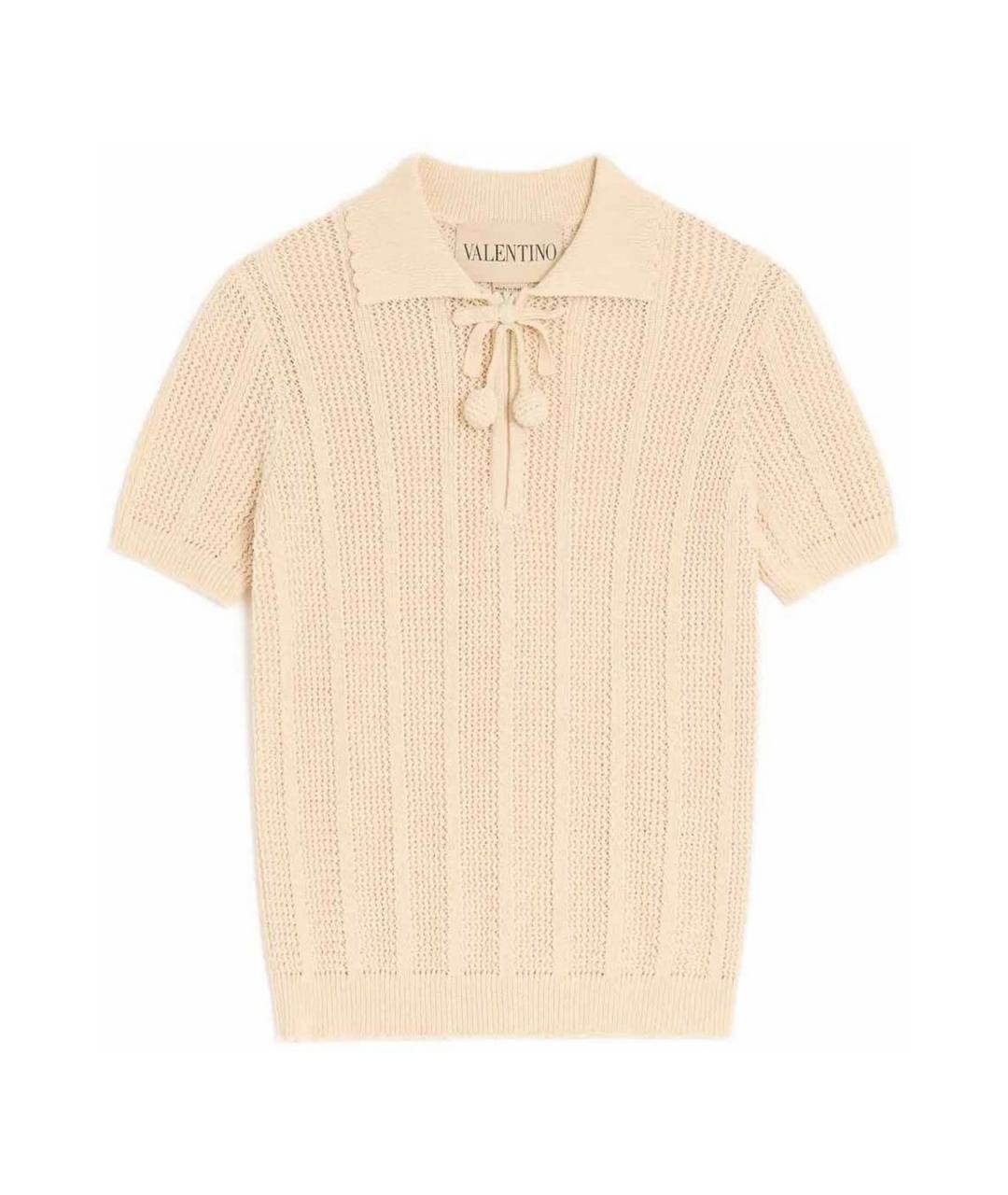 VALENTINO Бежевая хлопковая футболка, фото 1