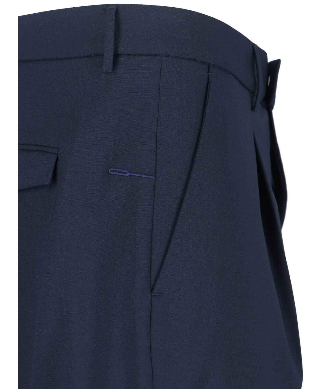 Cruna Синие шерстяные классические брюки, фото 4