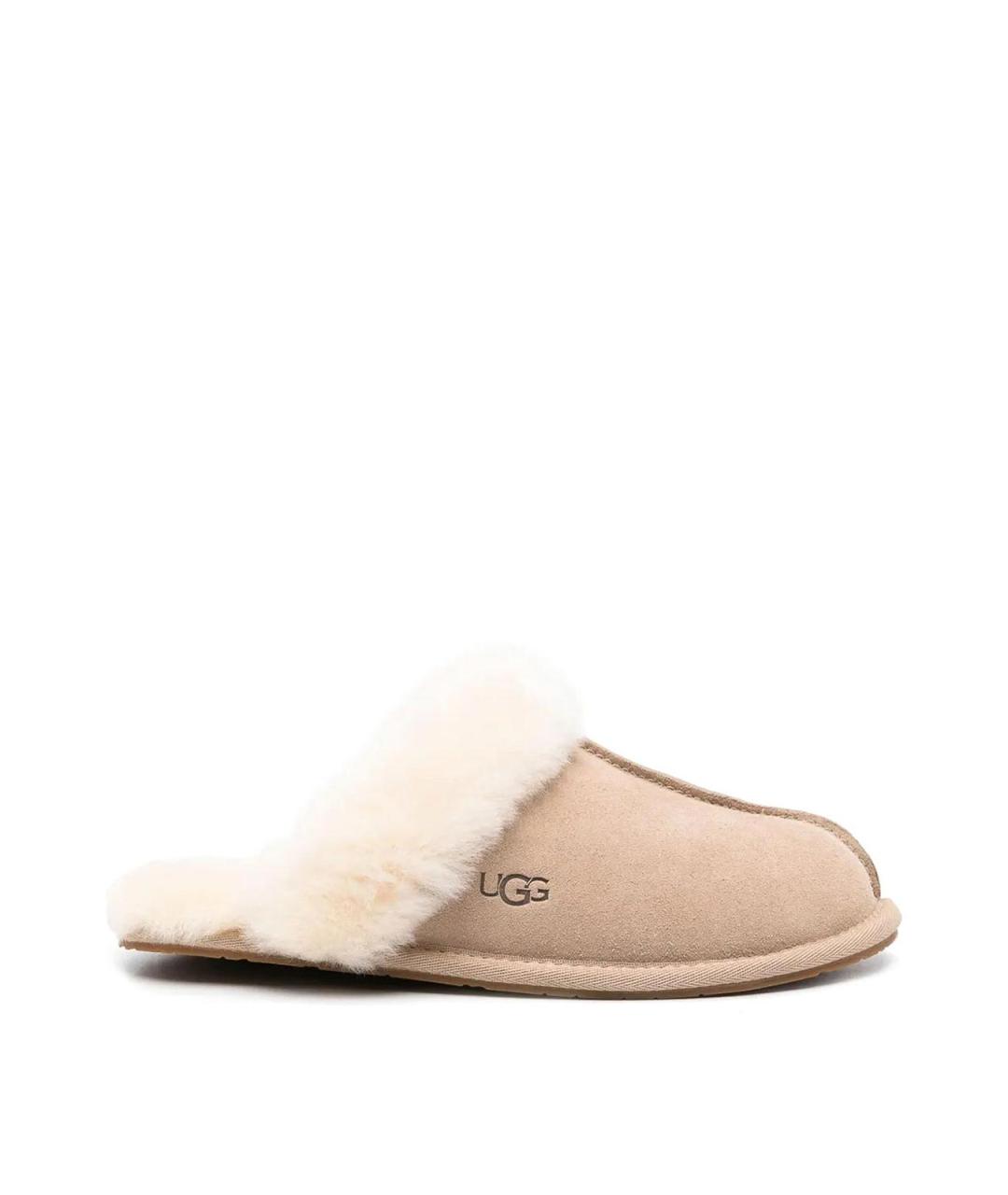 UGG Бежевые замшевые мюли, фото 1