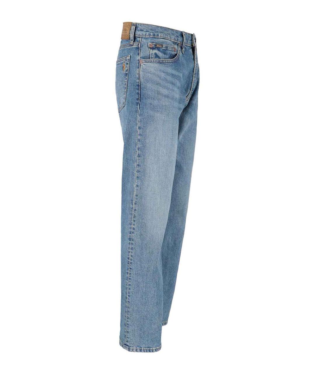 POLO RALPH LAUREN Синие хлопковые прямые джинсы, фото 3