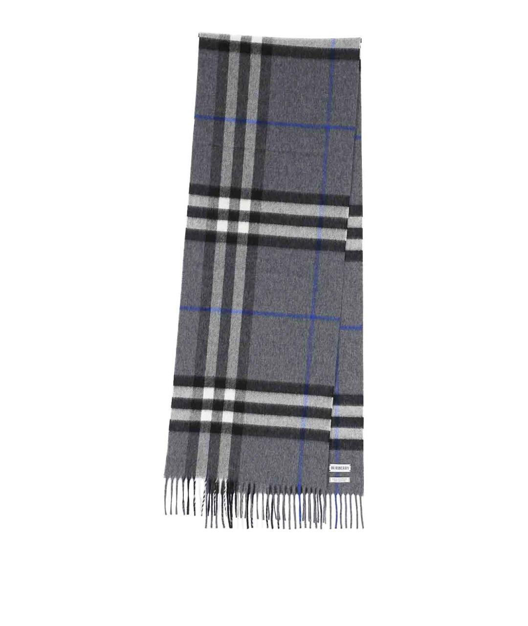 BURBERRY Серый кашемировый шарф, фото 1