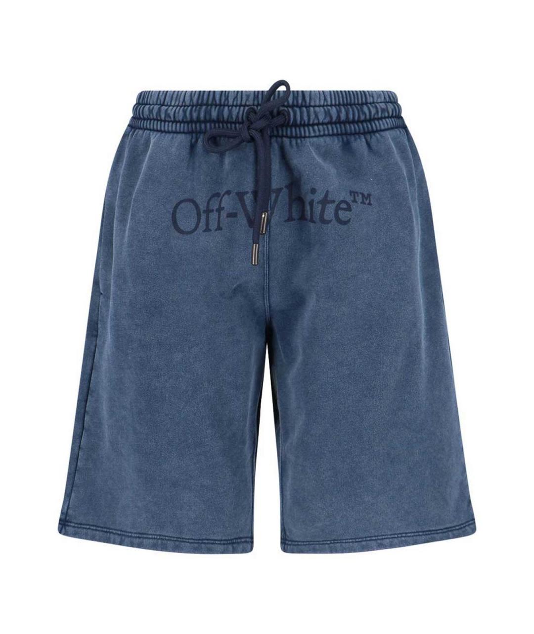 OFF-WHITE Синие хлопковые шорты, фото 1