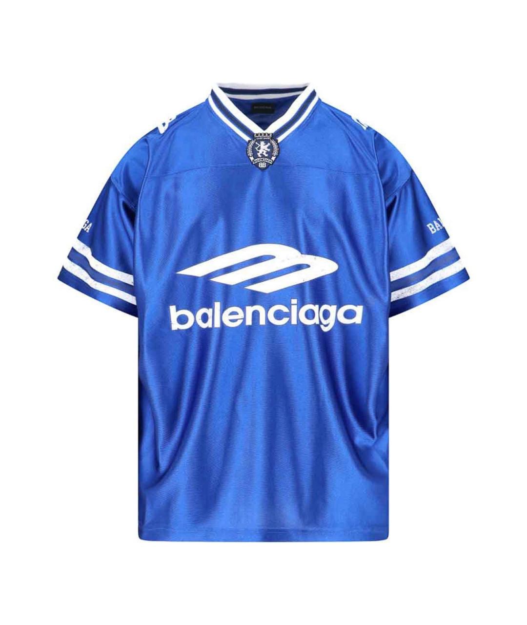 BALENCIAGA Синяя футболка, фото 1
