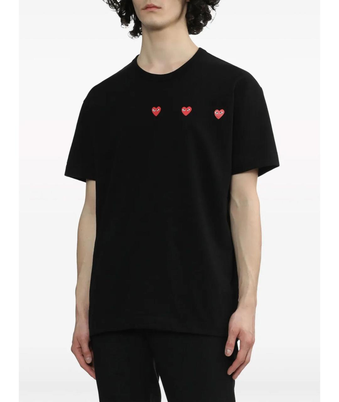 COMME DES GARÇONS Черная хлопковая футболка, фото 4