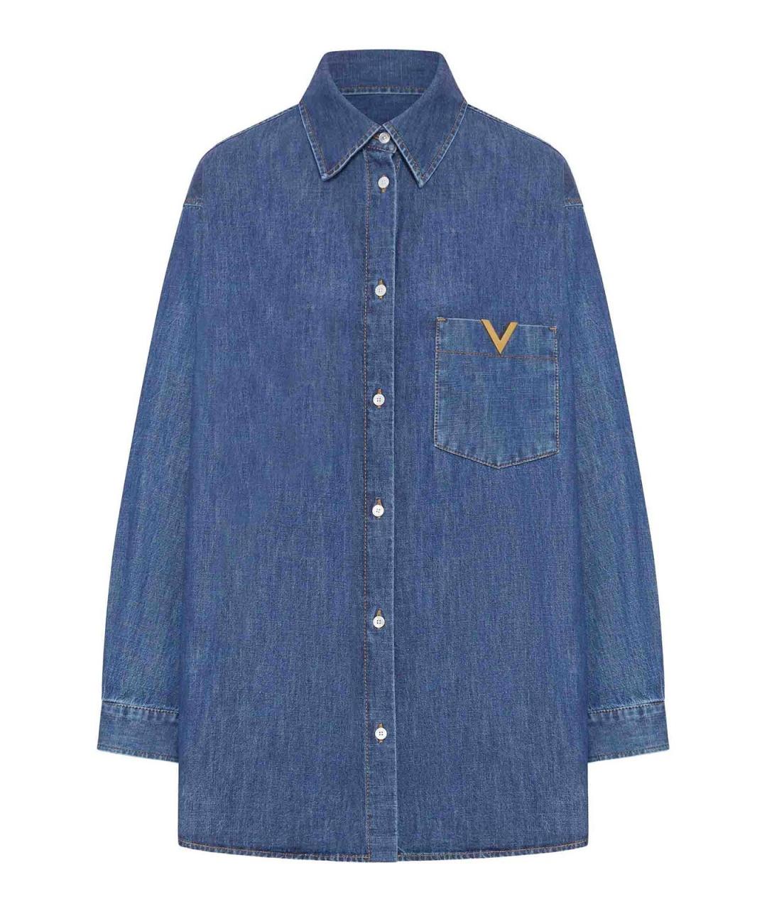 VALENTINO Синяя хлопковая рубашка, фото 1