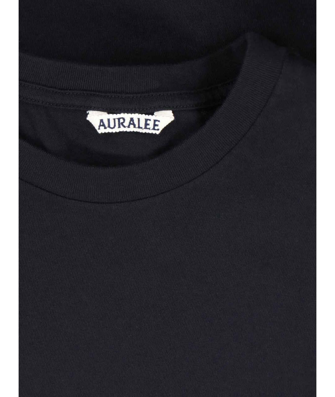AURALEE Черная хлопковая футболка, фото 3