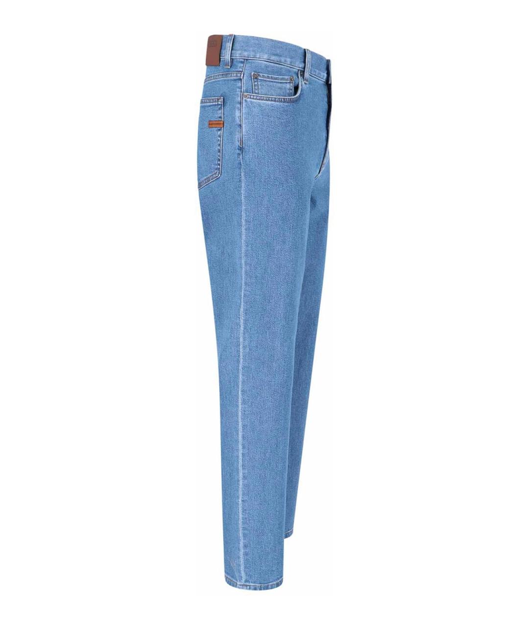 ZEGNA Голубые хлопковые прямые джинсы, фото 3