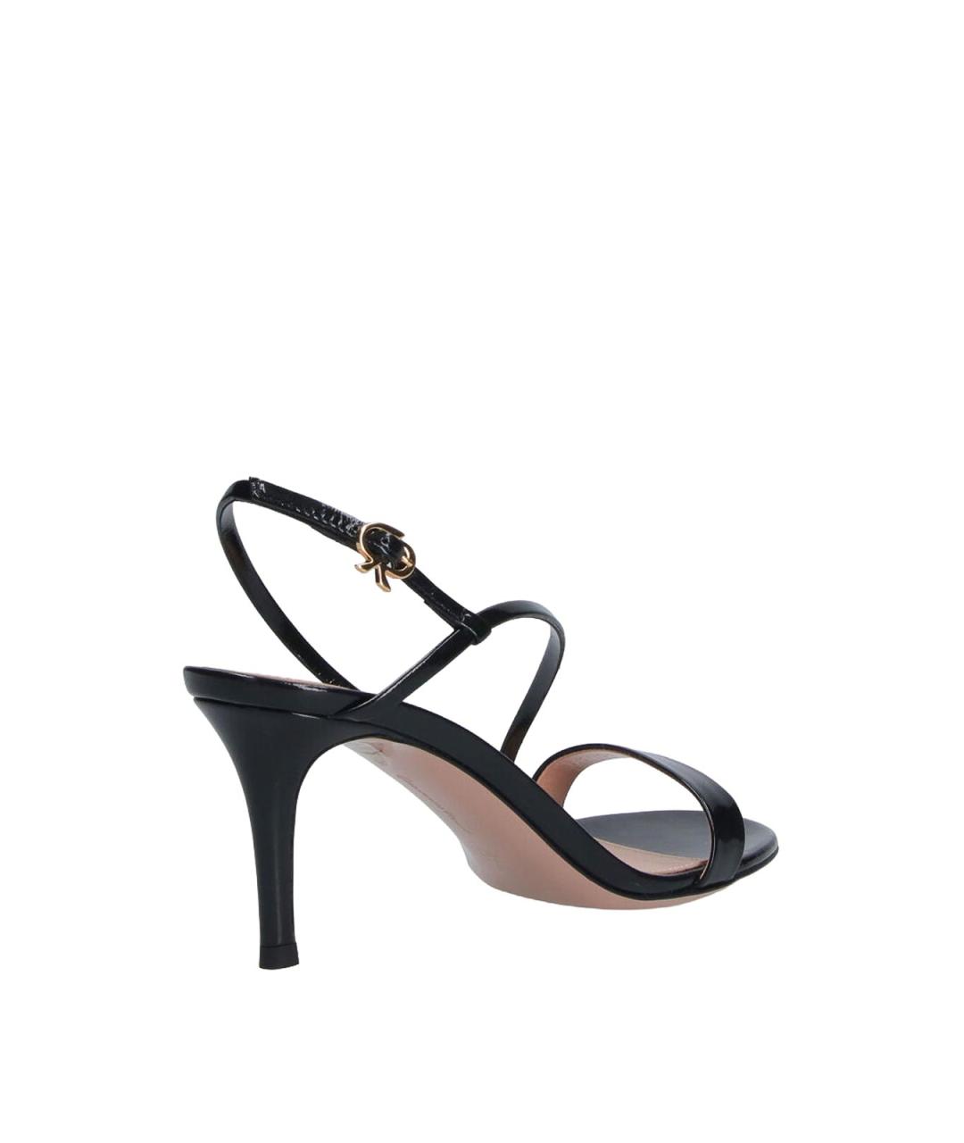 GIANVITO ROSSI Черные кожаные босоножки, фото 4