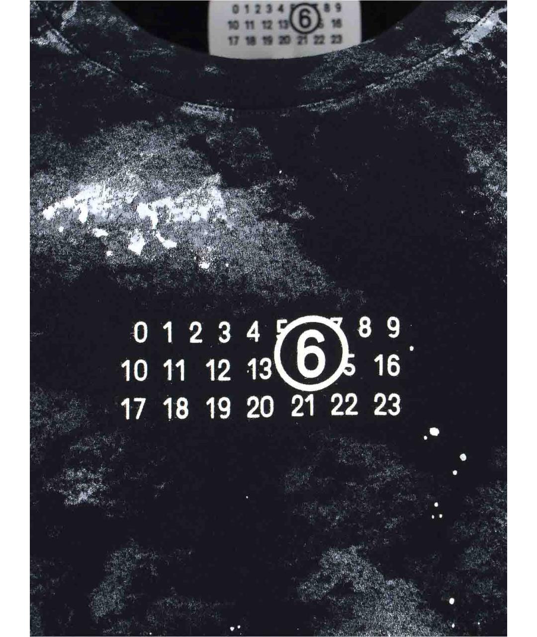 MM6 MAISON MARGIELA Черная хлопковая футболка, фото 3