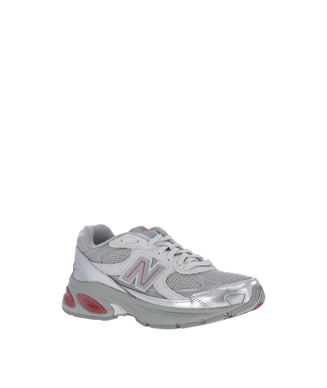 NEW BALANCE Серебряные кожаные кроссовки, фото 2