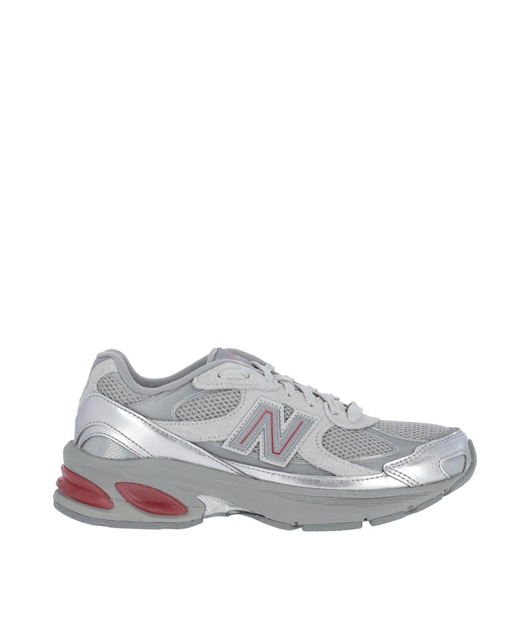 NEW BALANCE Серебряные кожаные кроссовки, фото 1