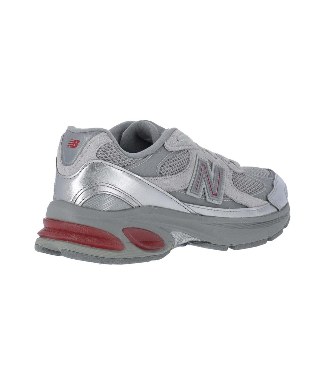 NEW BALANCE Серебряные кожаные кроссовки, фото 4