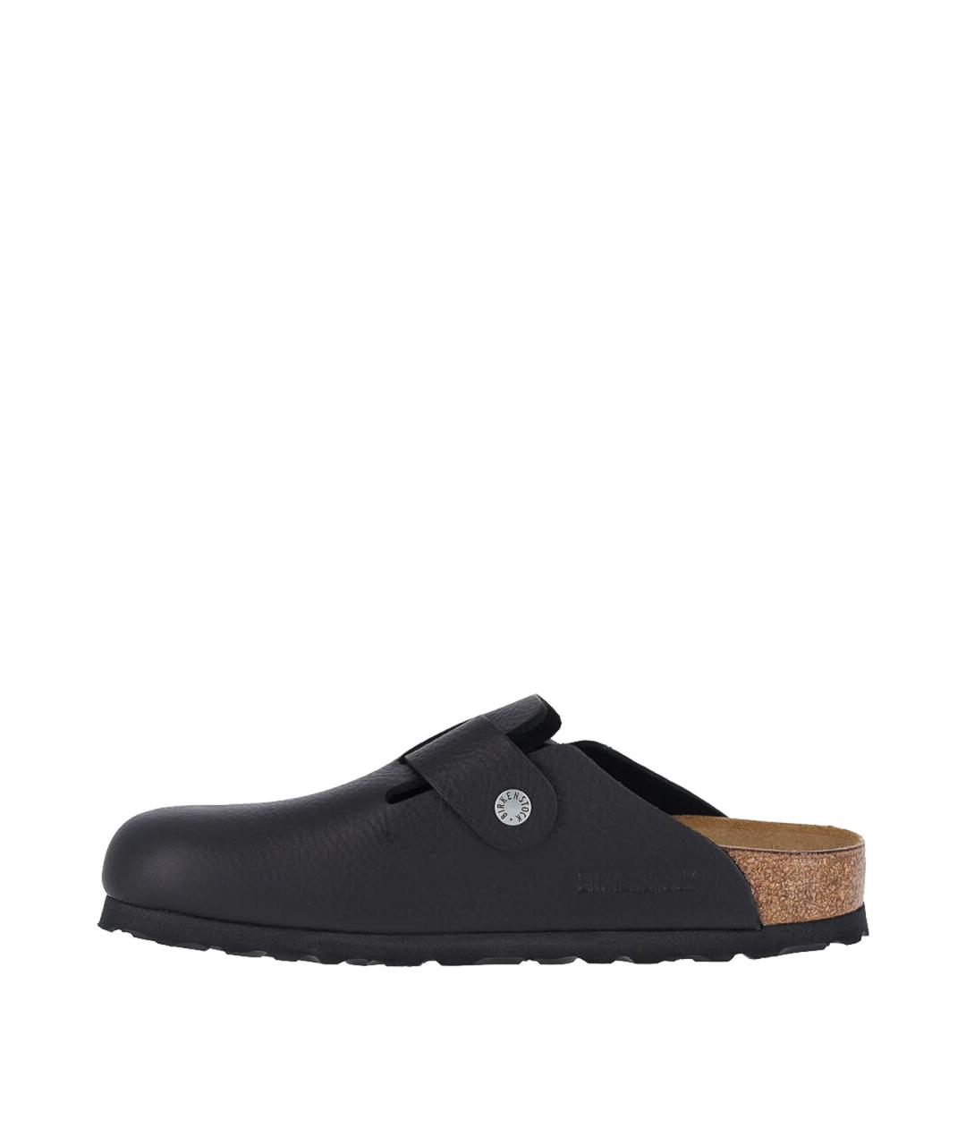 BIRKENSTOCK Черные кожаные слипоны, фото 3