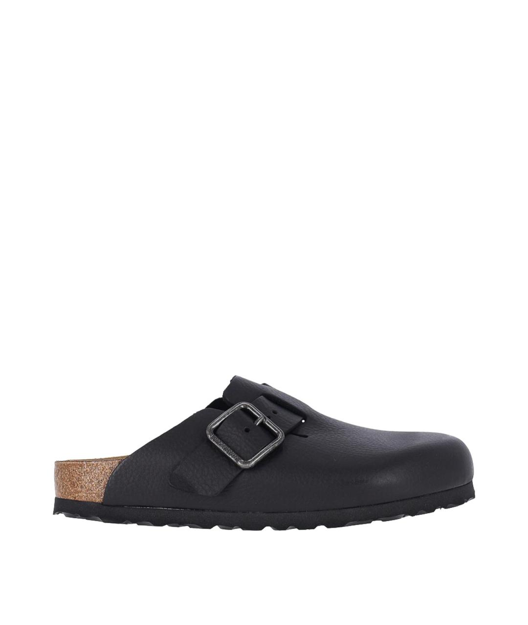 BIRKENSTOCK Черные кожаные слипоны, фото 1