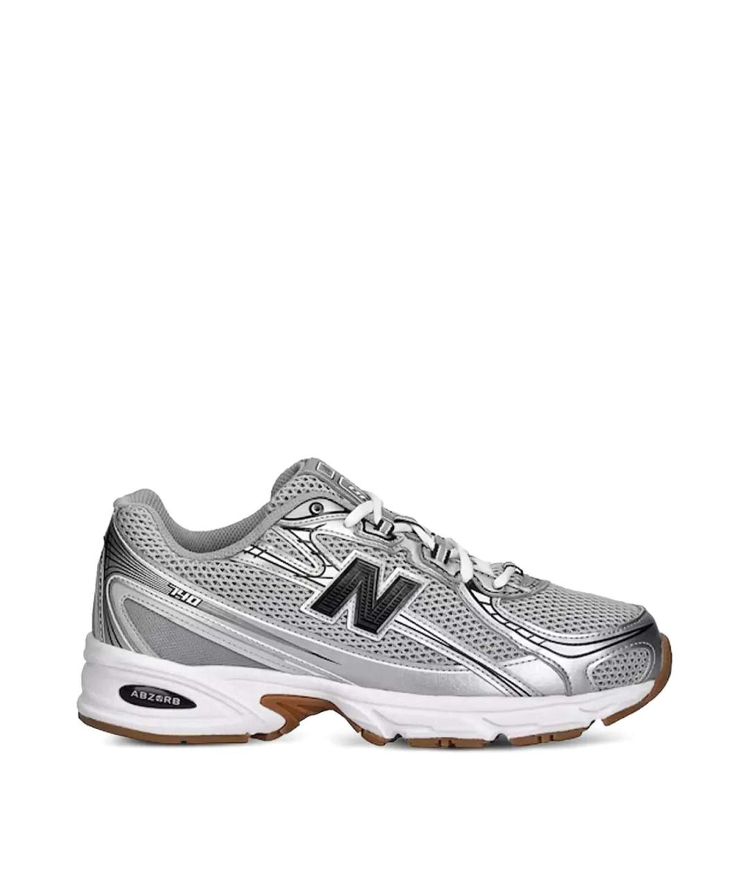 NEW BALANCE Серебряные замшевые кроссовки, фото 1