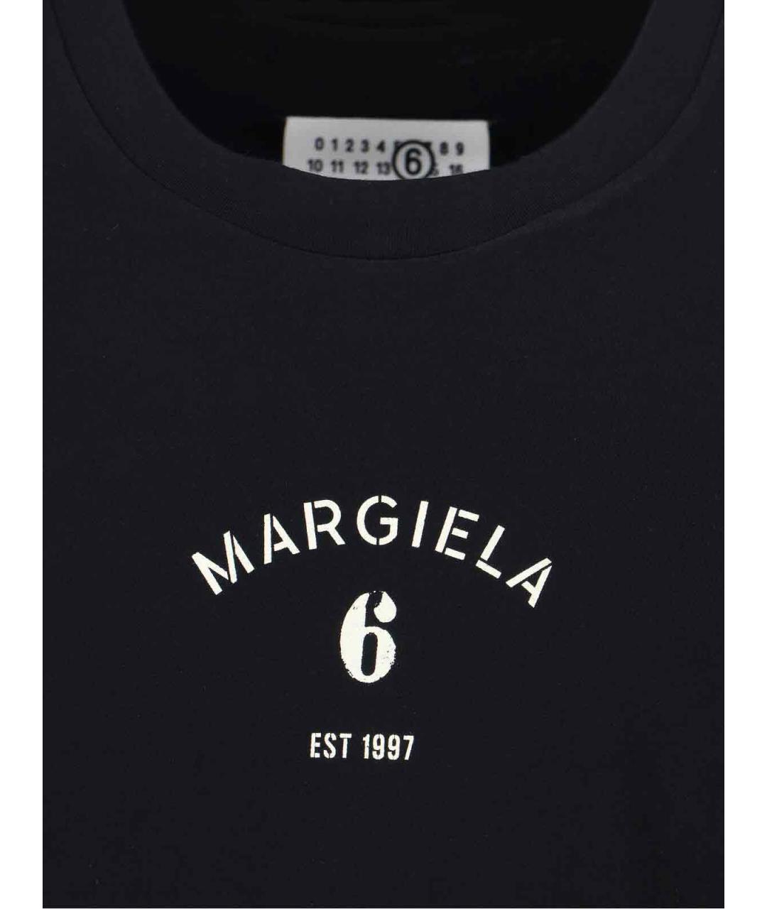 MM6 MAISON MARGIELA Черная хлопковая футболка, фото 3