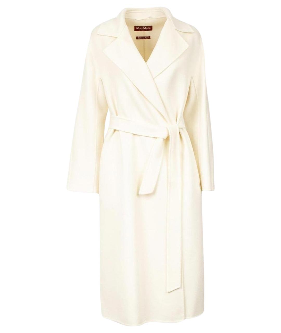 MAX MARA STUDIO Белое шерстяное пальто, фото 1