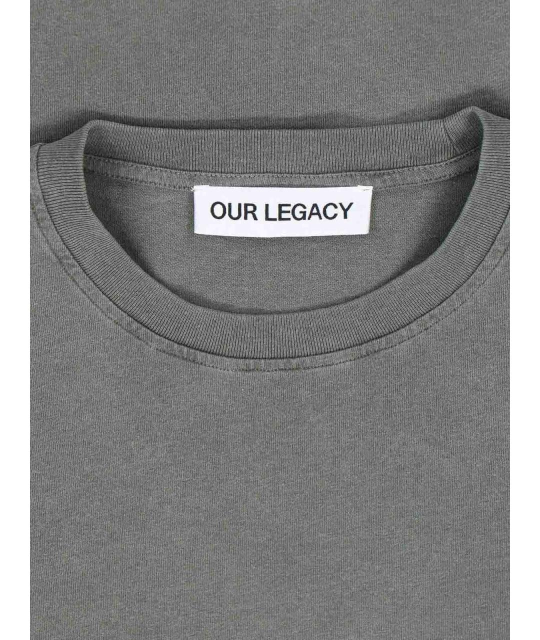 OUR LEGACY Зеленая хлопковая футболка, фото 3