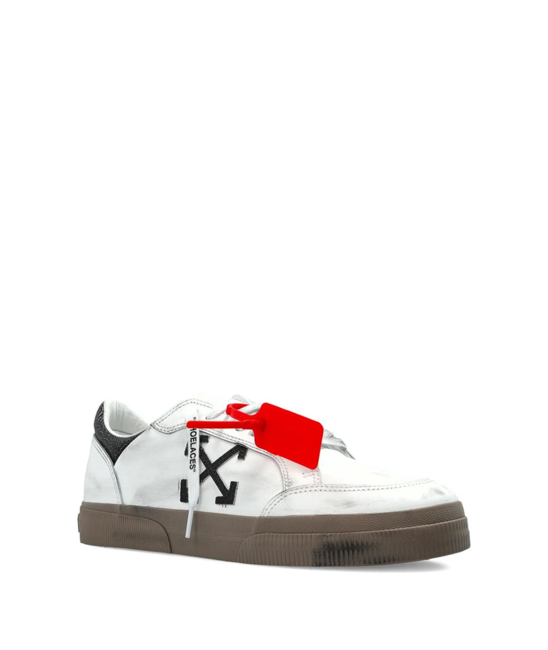 OFF-WHITE Белые кожаные низкие кроссовки / кеды, фото 3