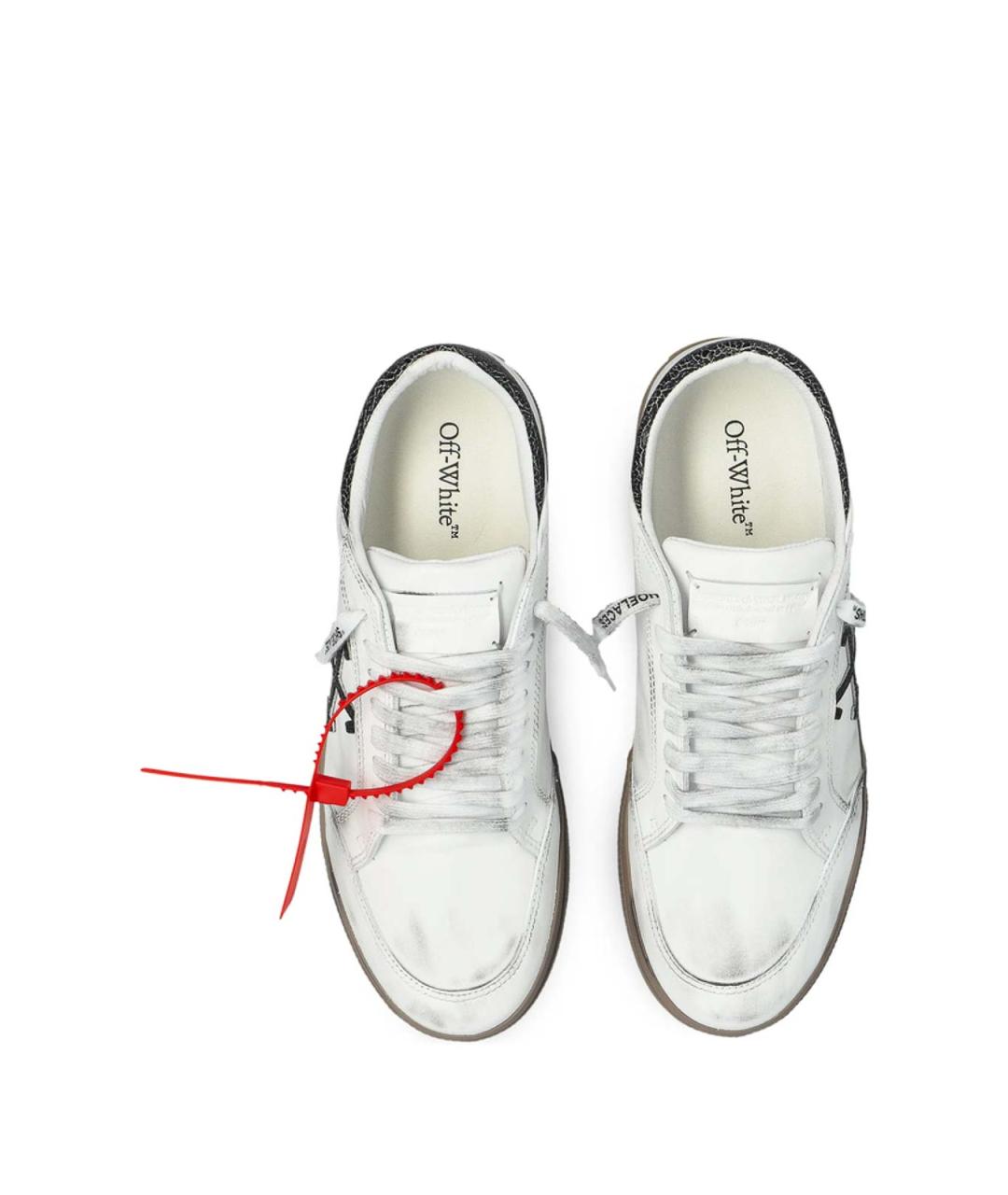 OFF-WHITE Белые кожаные низкие кроссовки / кеды, фото 6