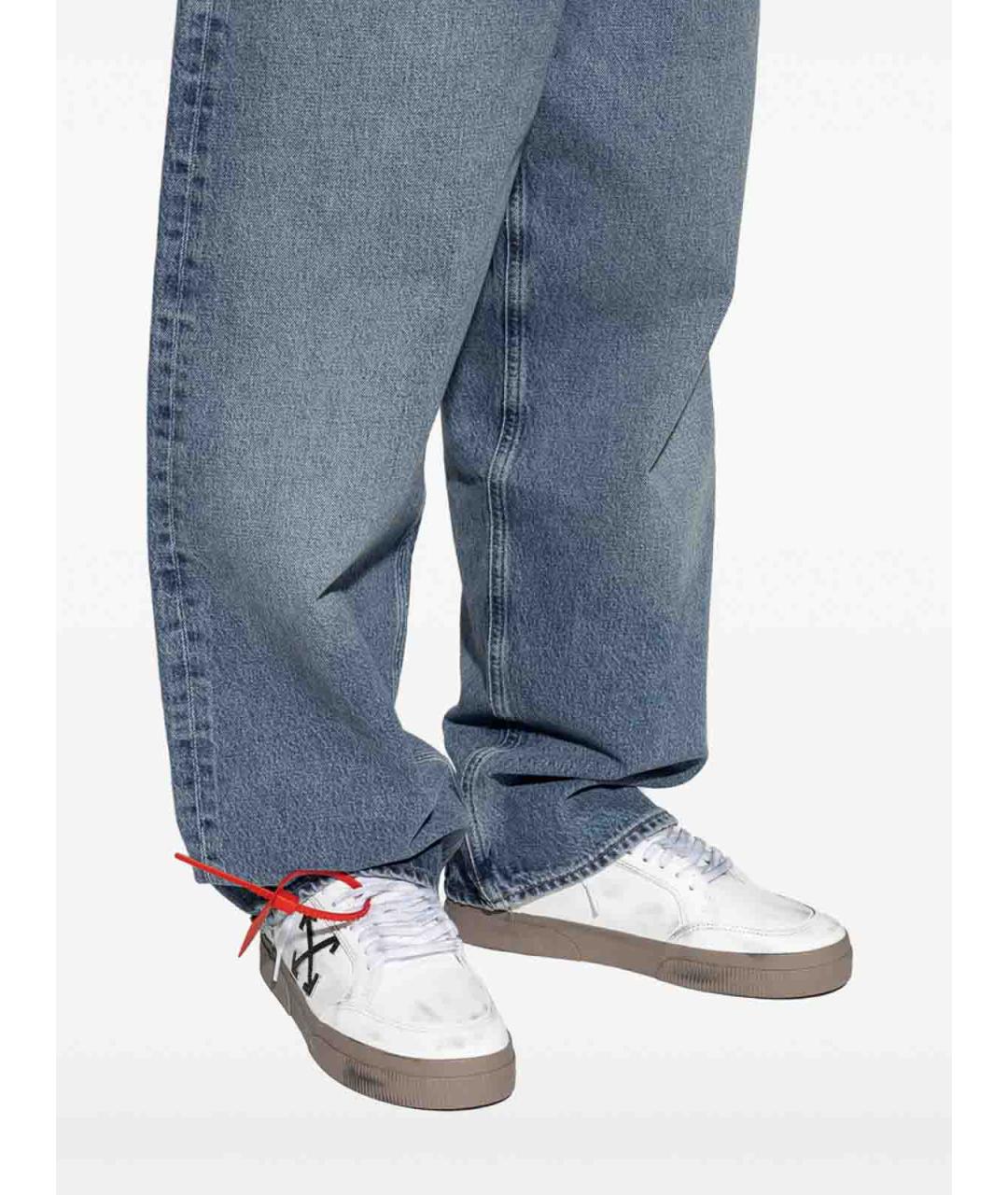 OFF-WHITE Белые кожаные низкие кроссовки / кеды, фото 5