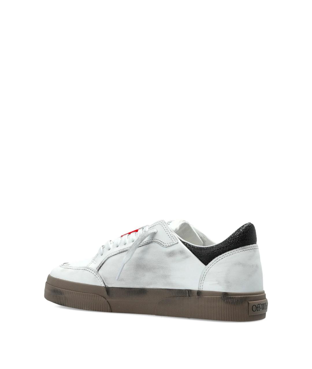 OFF-WHITE Белые кожаные низкие кроссовки / кеды, фото 2