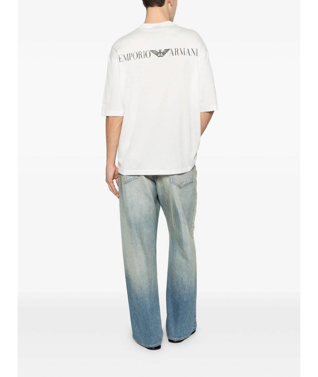 EMPORIO ARMANI Белая хлопковая футболка, фото 2
