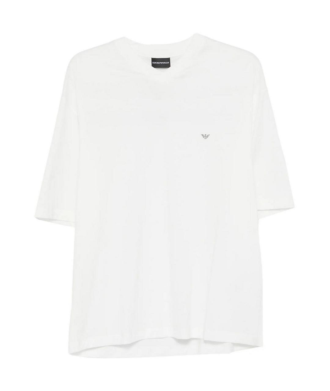 EMPORIO ARMANI Белая хлопковая футболка, фото 1