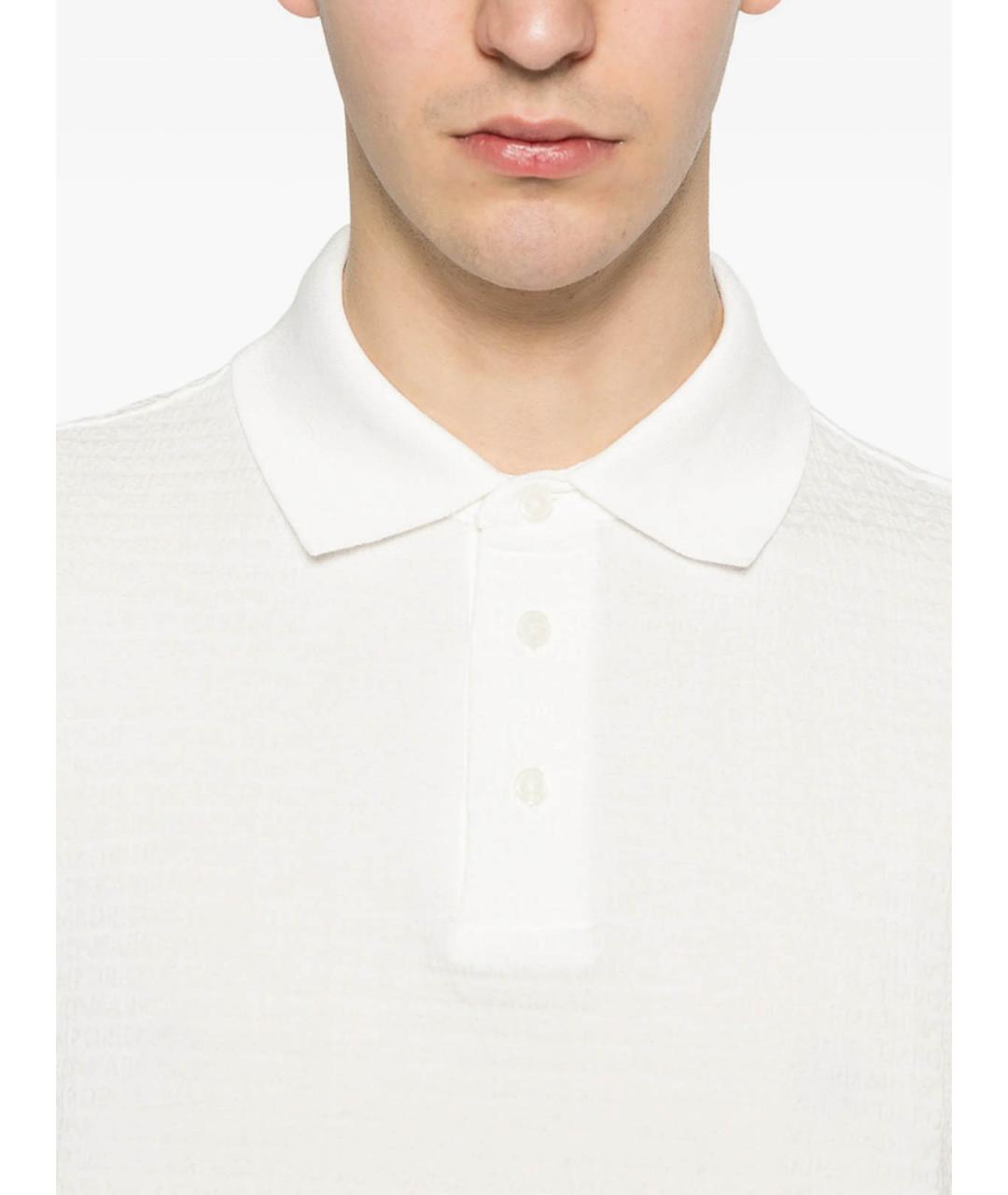 EMPORIO ARMANI Белое хлопковое поло с коротким рукавом, фото 4