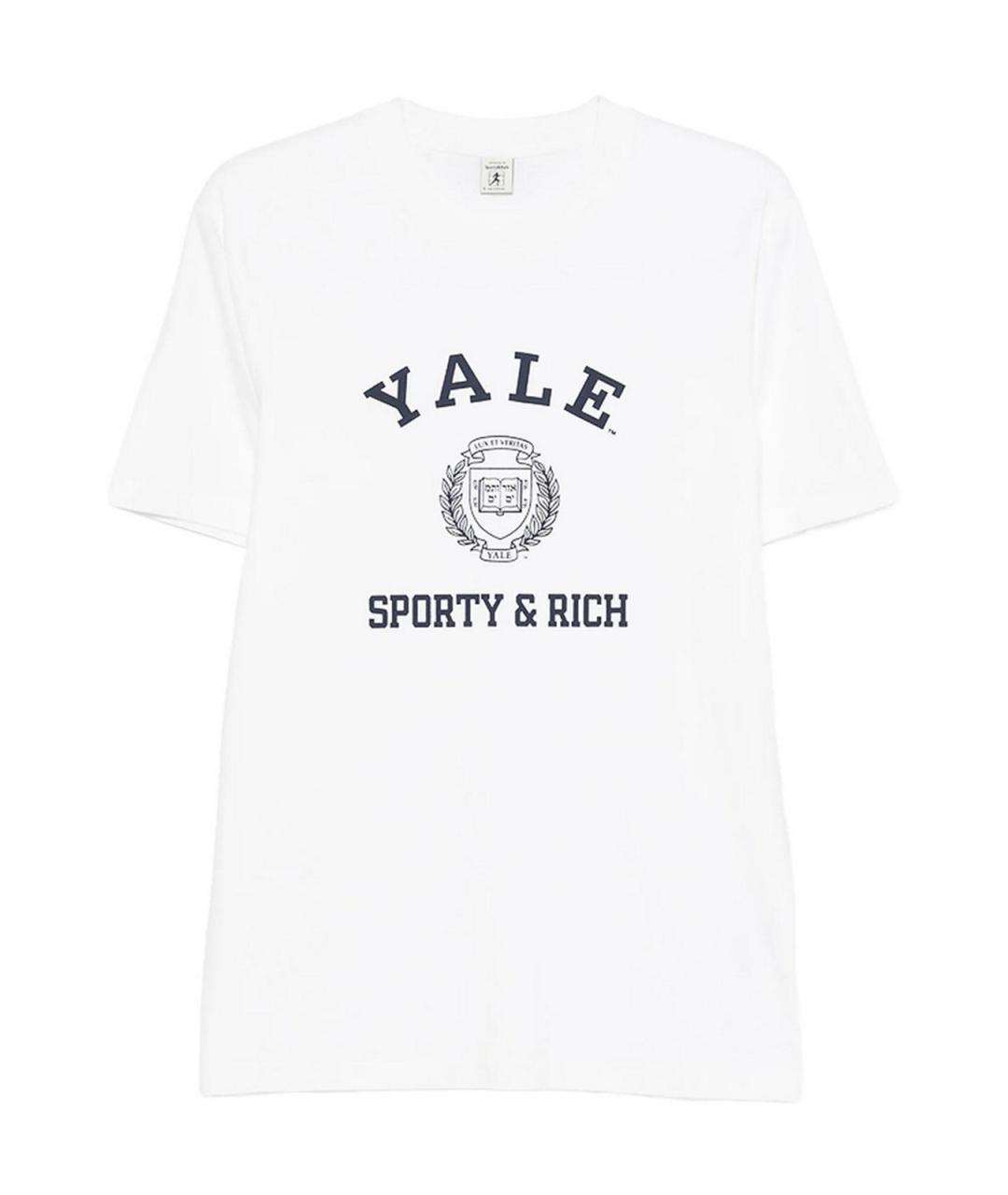 SPORTY AND RICH Белая хлопковая футболка, фото 1