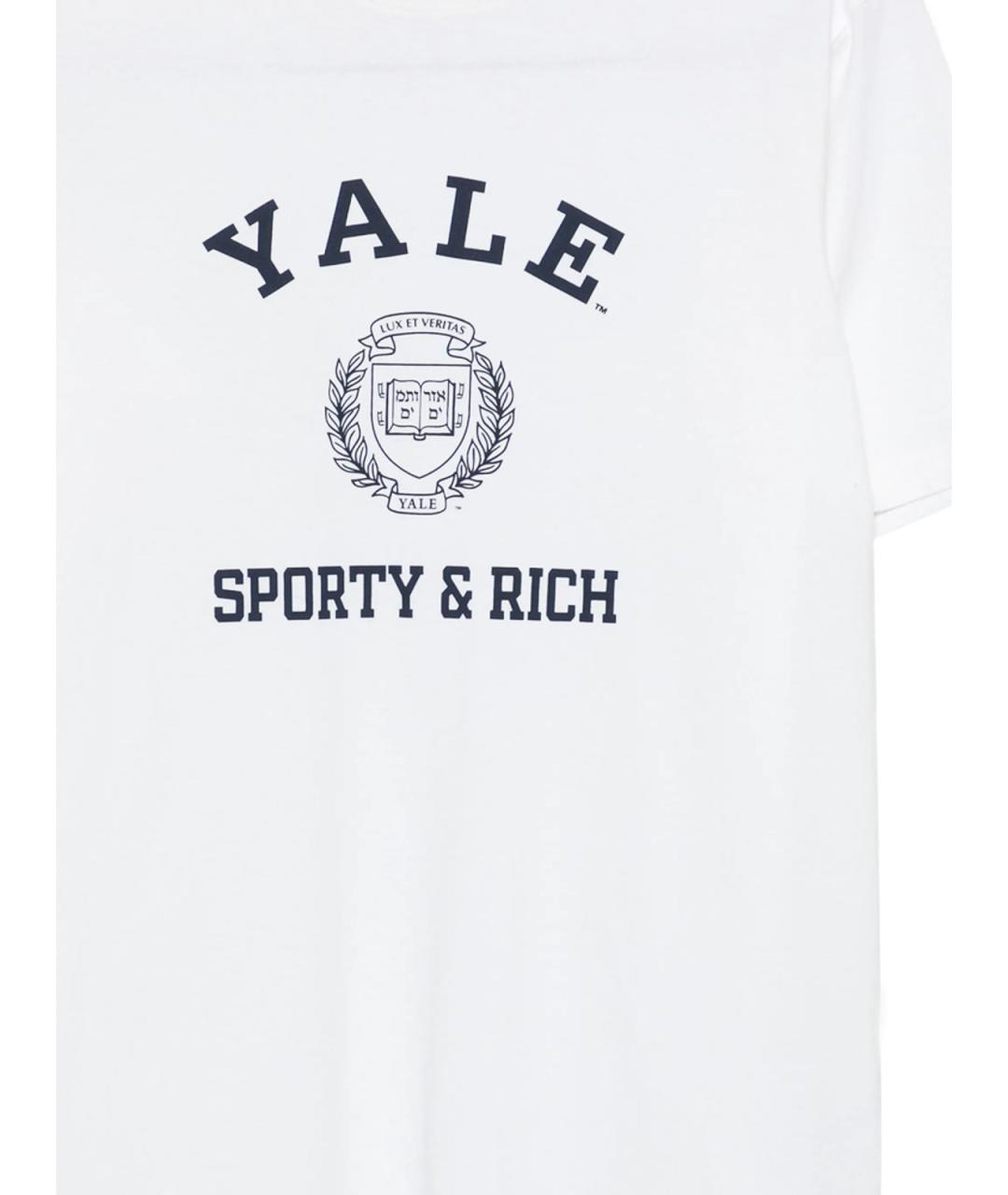 SPORTY AND RICH Белая хлопковая футболка, фото 3