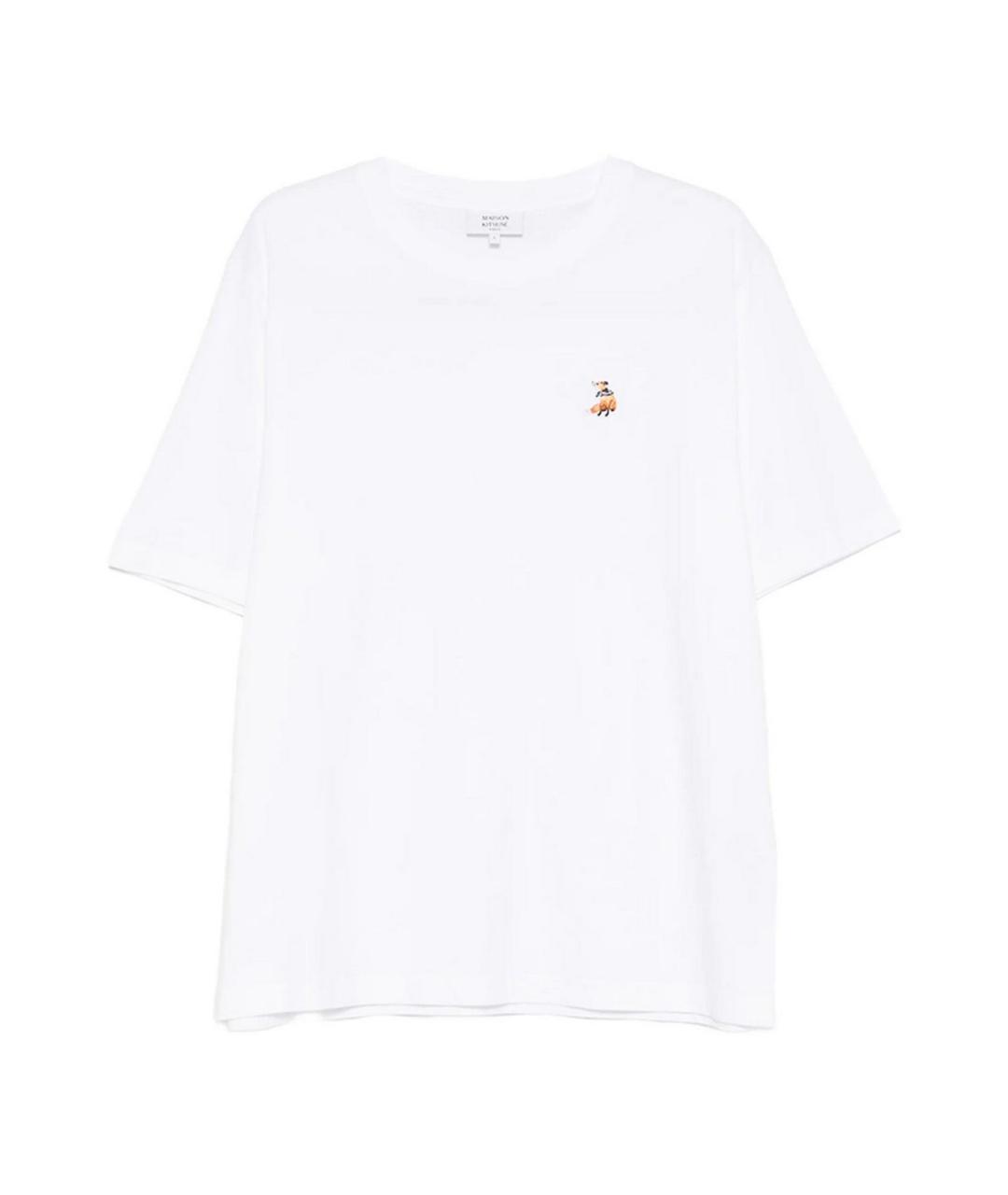 MAISON KITSUNE Белая хлопковая футболка, фото 1