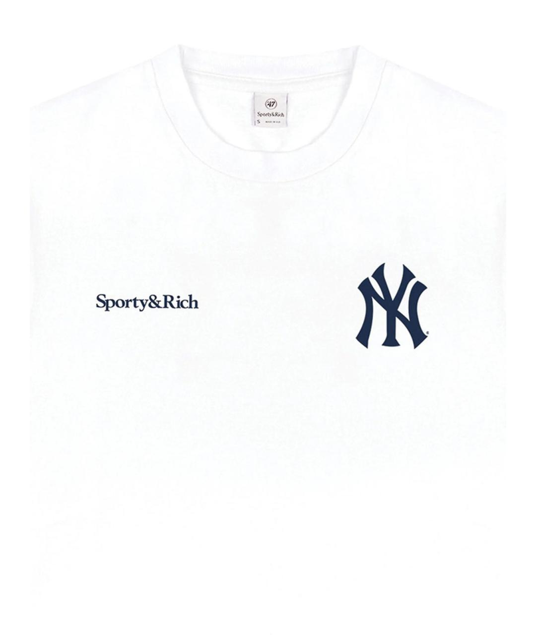 SPORTY AND RICH Белая хлопковая футболка, фото 2