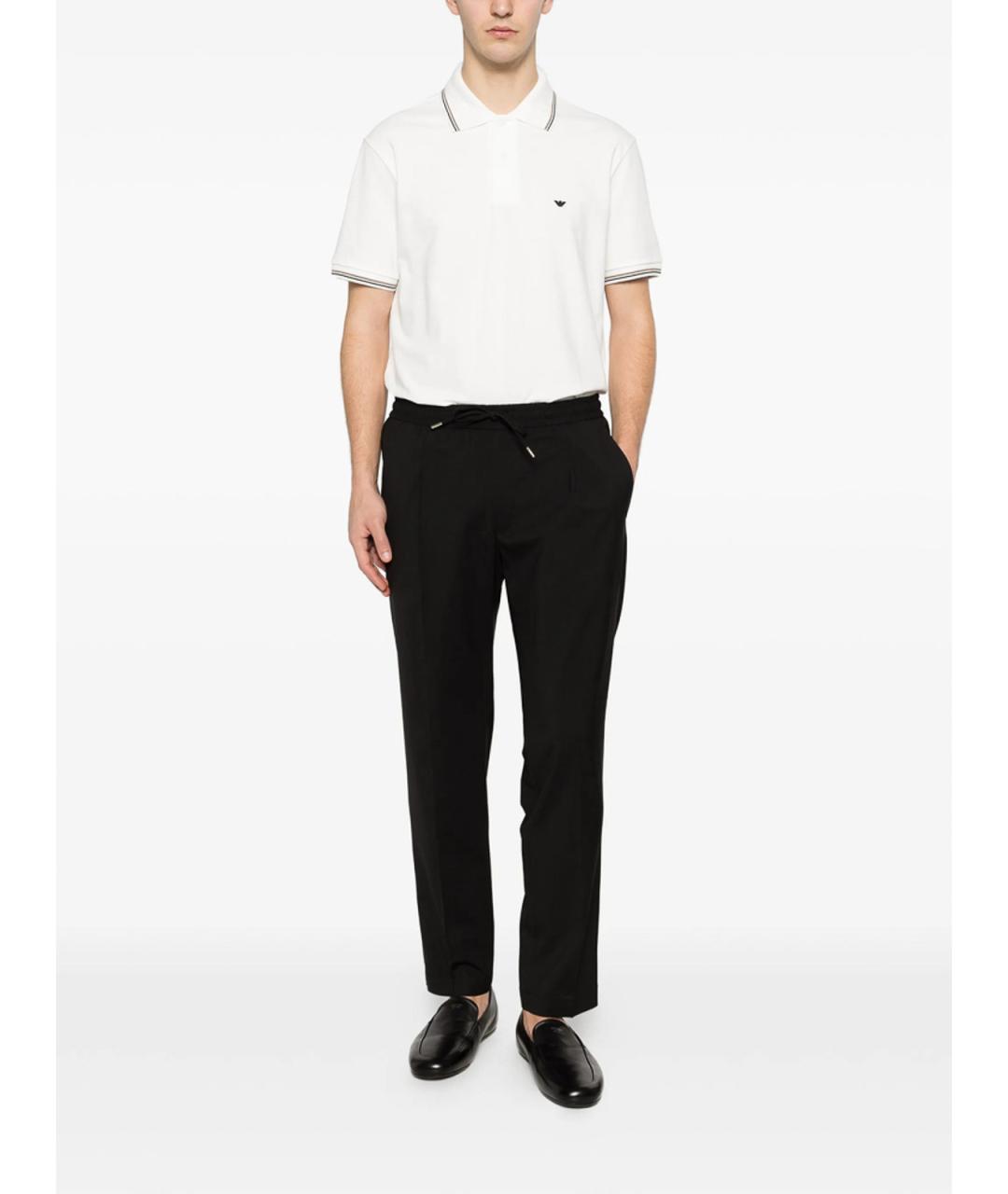 EMPORIO ARMANI Белое хлопковое поло с коротким рукавом, фото 4