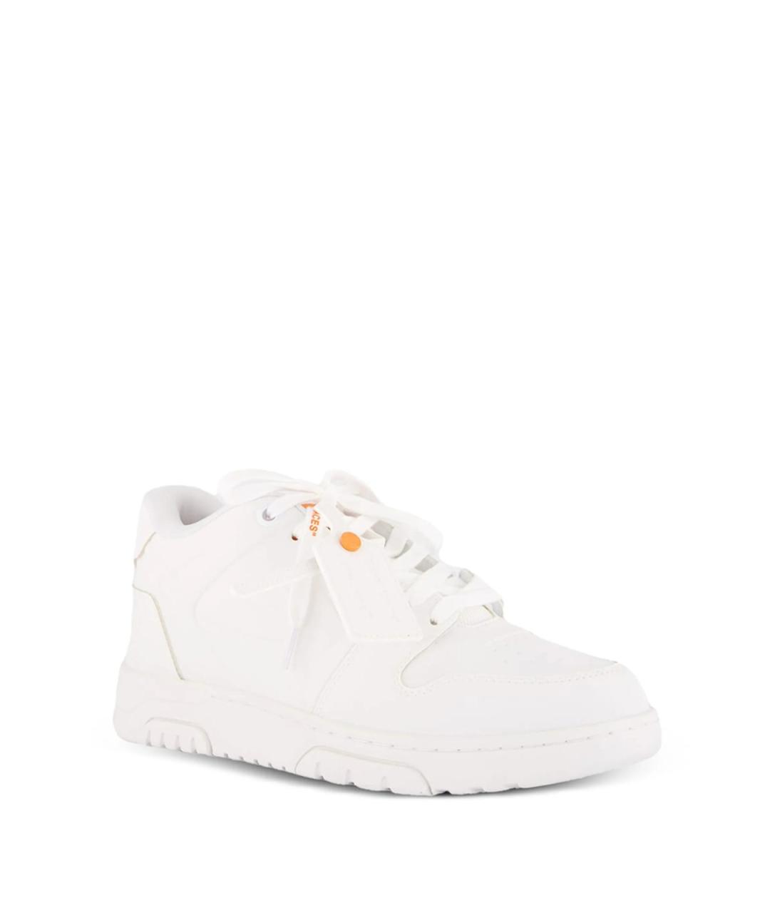 OFF-WHITE Белые кожаные низкие кроссовки / кеды, фото 5