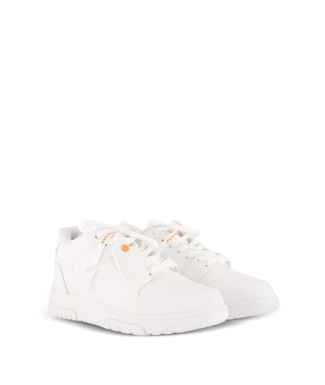 OFF-WHITE Белые кожаные низкие кроссовки / кеды, фото 2