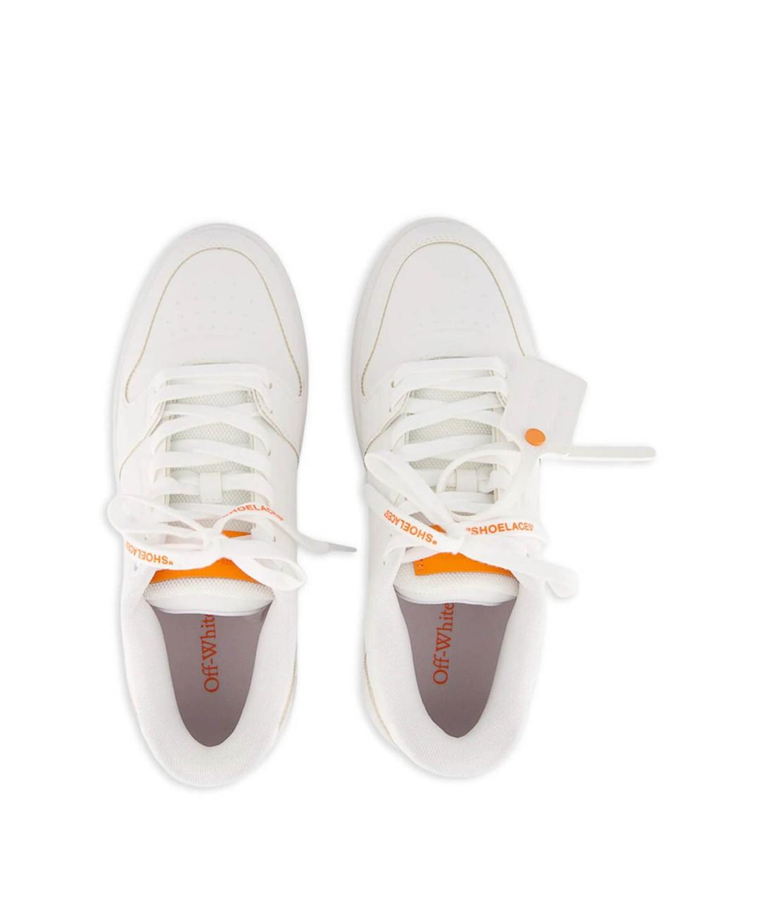 OFF-WHITE Белые кожаные низкие кроссовки / кеды, фото 4