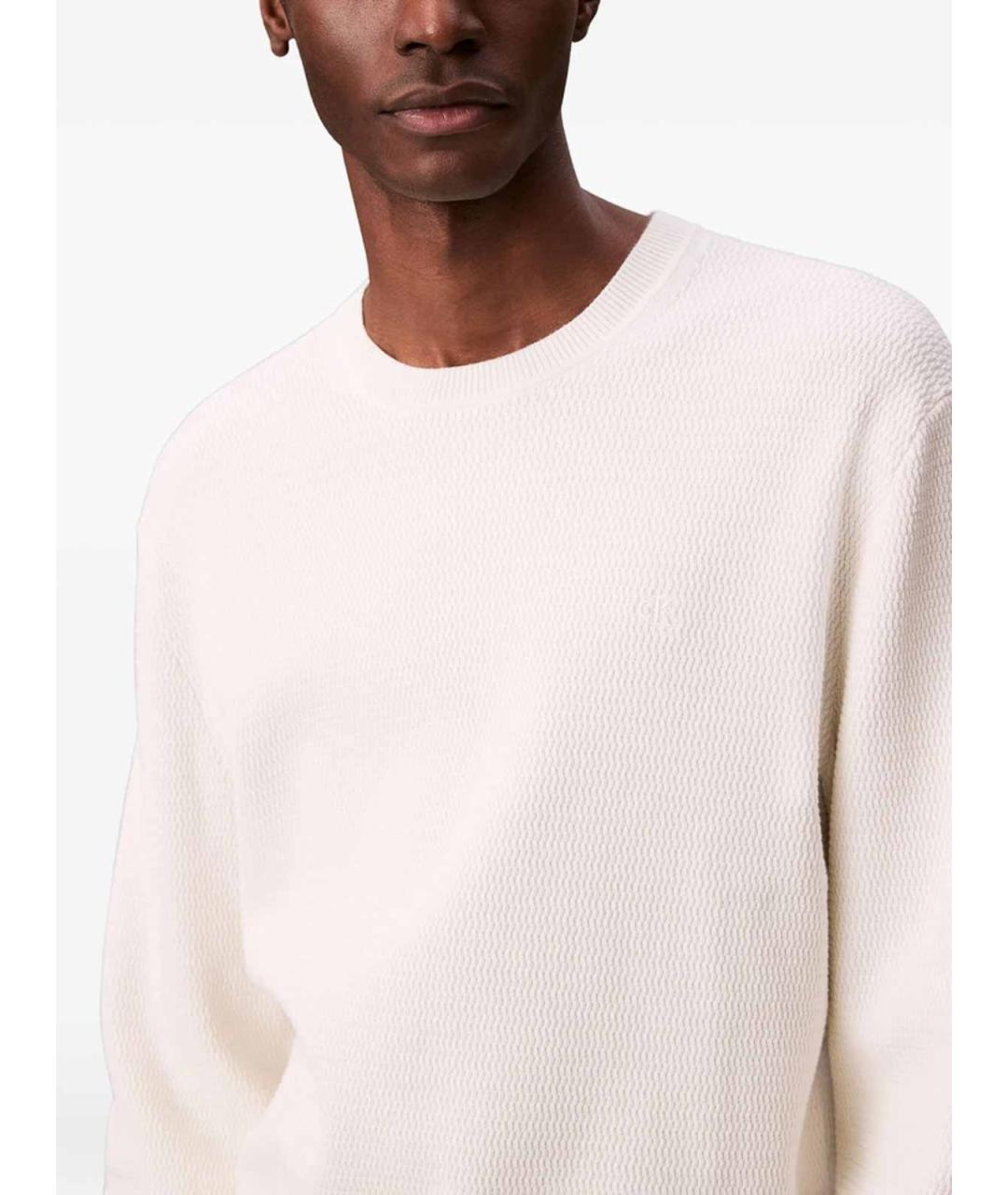 CALVIN KLEIN Белый хлопковый джемпер / свитер, фото 2