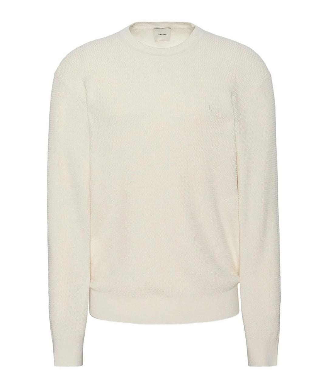CALVIN KLEIN Белый хлопковый джемпер / свитер, фото 1