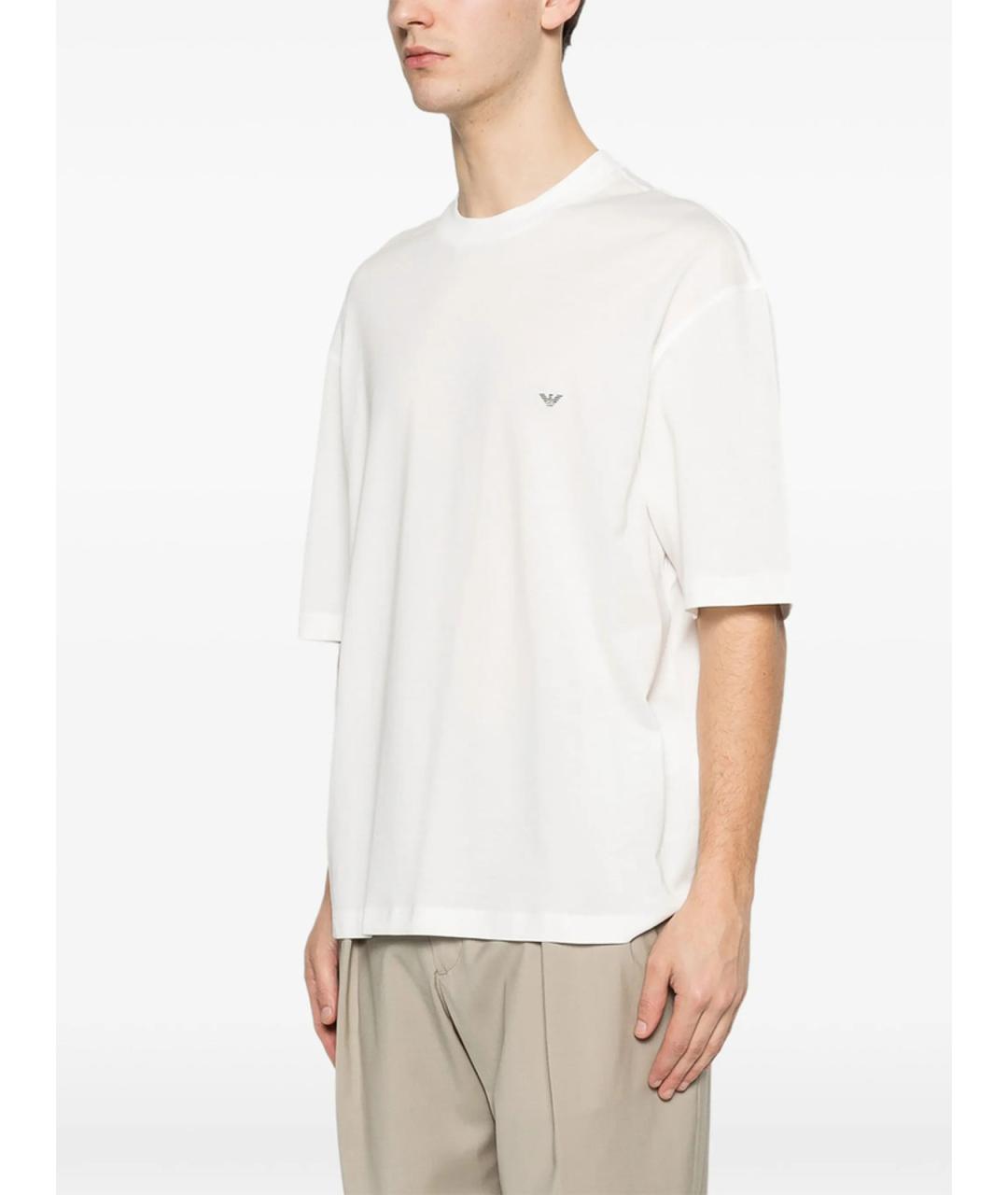 EMPORIO ARMANI Белая хлопковая футболка, фото 4