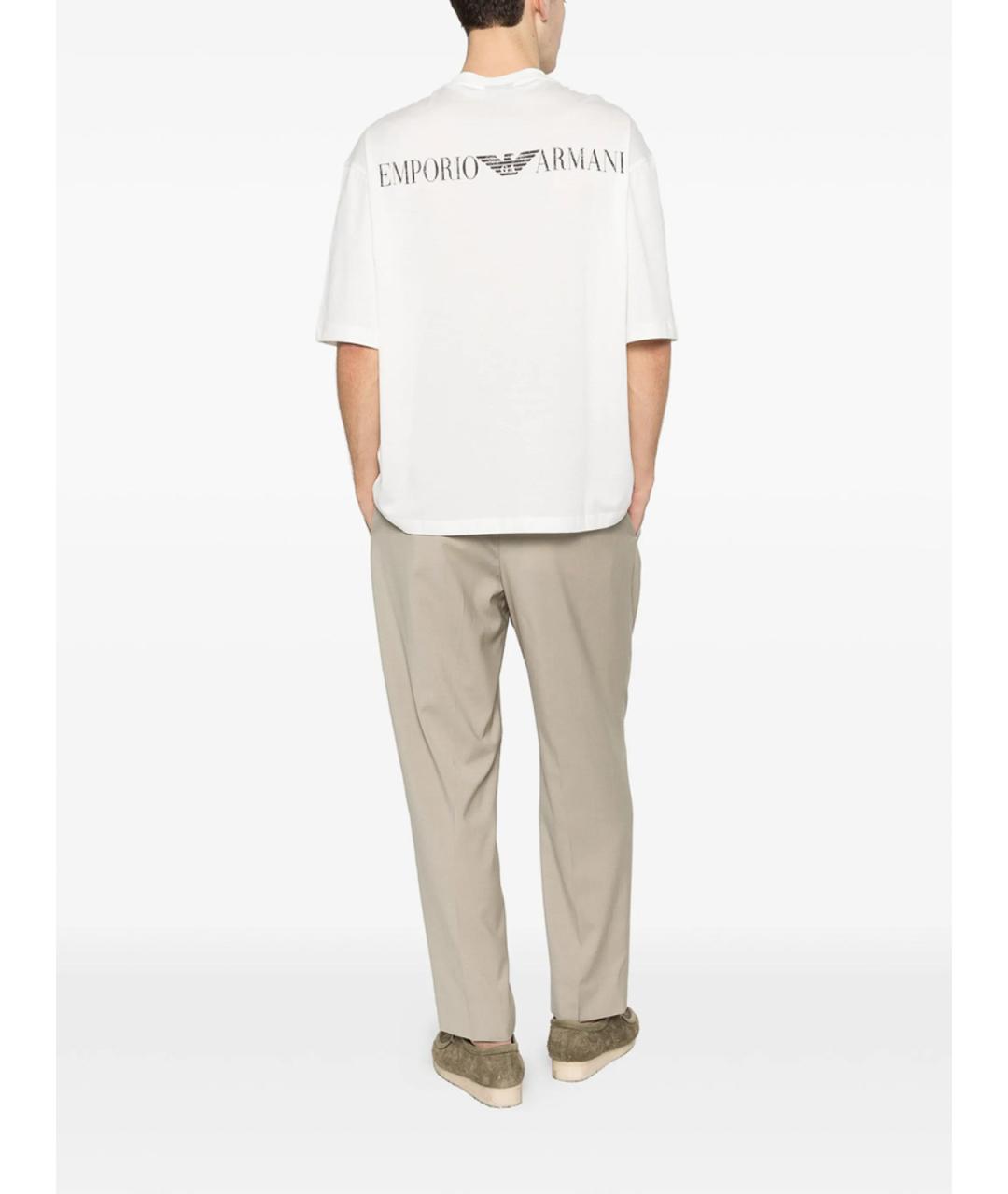 EMPORIO ARMANI Белая хлопковая футболка, фото 3