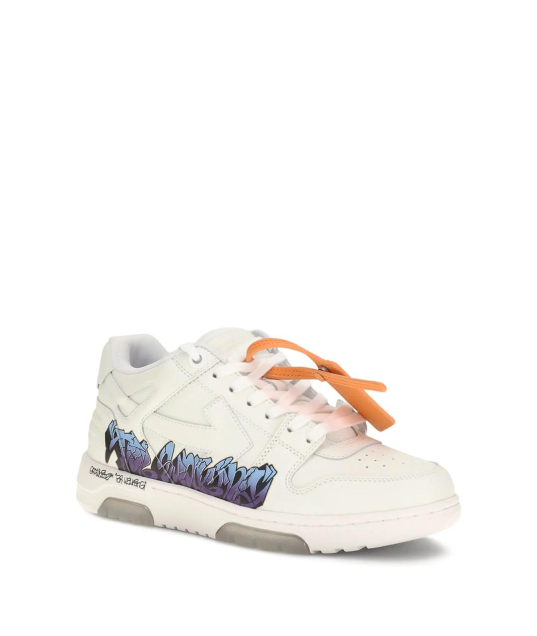 OFF-WHITE Белые кожаные низкие кроссовки / кеды, фото 2