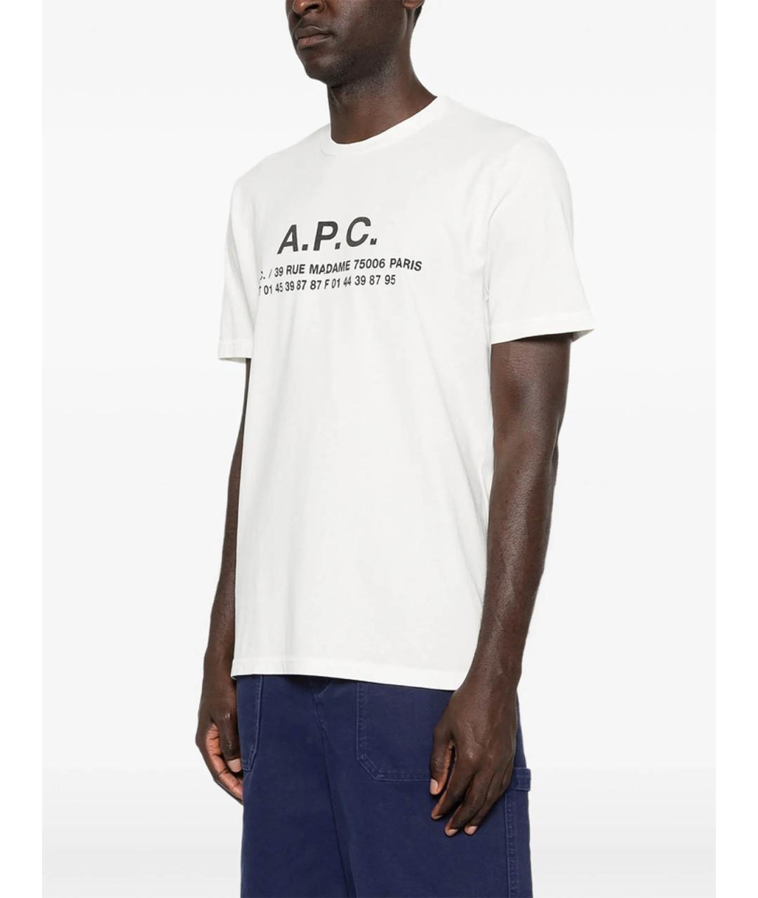 A.P.C. Белая хлопковая футболка, фото 5