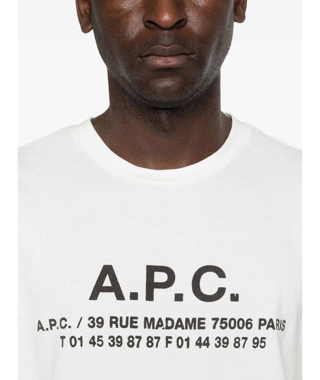A.P.C. Белая хлопковая футболка, фото 4