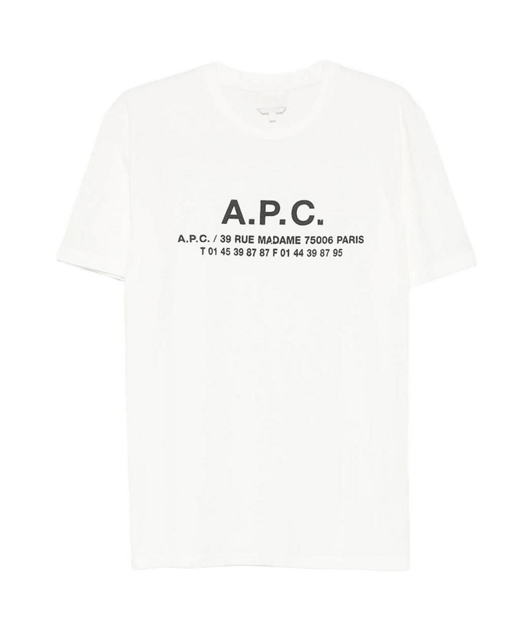 A.P.C. Белая хлопковая футболка, фото 1