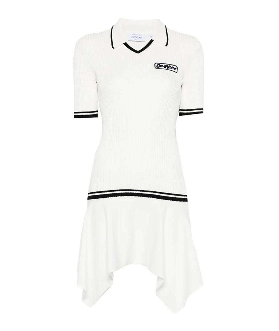 OFF-WHITE Белое вискозное повседневное платье, фото 1