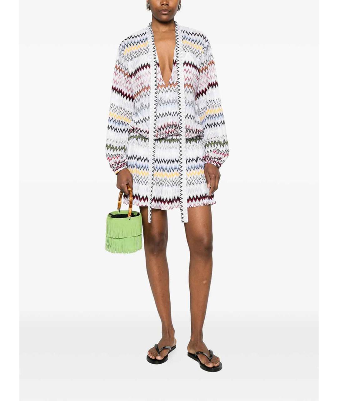 MISSONI Белое хлопковое повседневное платье, фото 5